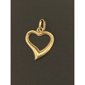 18K Gold Pendant Open Heart 0.66grams